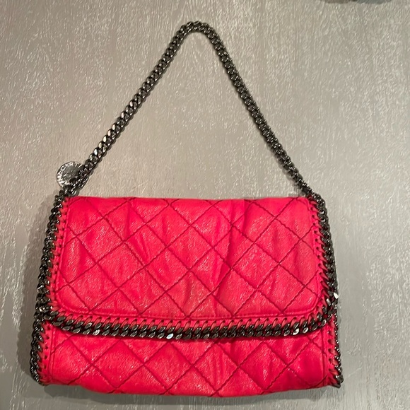 Stella McCartney Handbags - STELLA MCCARTNEY
Red Shaggy Deer Faux Leather Falabella Flap Shoulder Bag